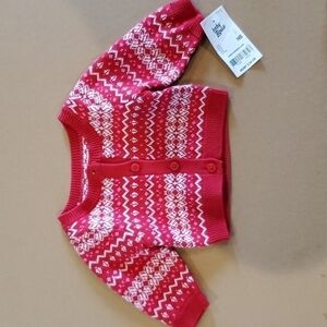 Baby Bgosh NWT sweater red and white newborn 5-8 lbs